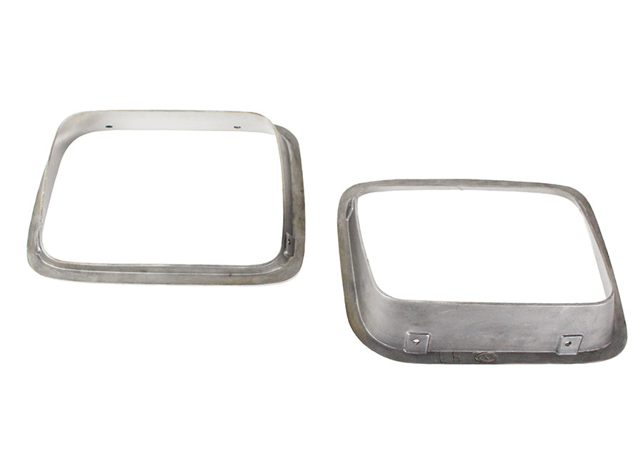 Jeep YJ Headlight Bezels Pair 87-95 Wrangler TJ Polished Silver Kentro
