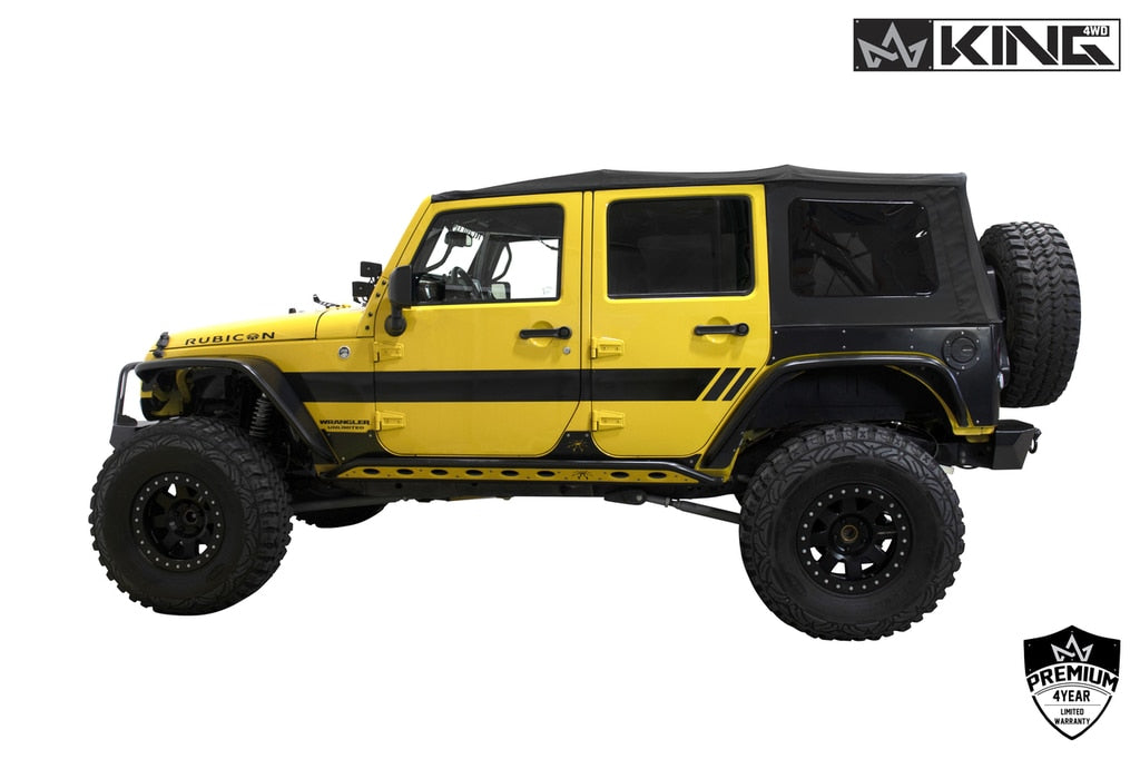 King4WD Soft Tops Jeep JK Replacement Soft Top Tinted Windows For 10-18 Wrangler JK 4 Door Black Diamond King 4WD - King4WD - 14010635