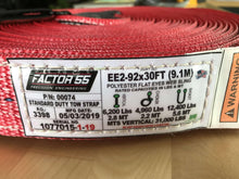 Load image into Gallery viewer, 30 Foot Tow Strap Standard Duty 30 Foot x 2 Inch Red Factor 55