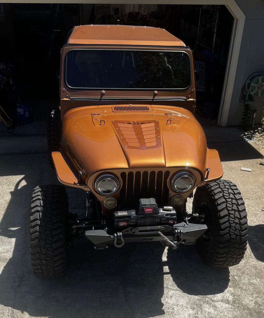 Diamond Series Hood Vent for Jeep CJ - Louvers