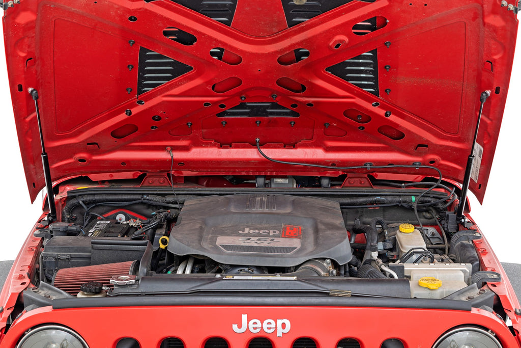 Hydraulic Hood Assist 07-18 Jeep Wrangler JK Rough Country