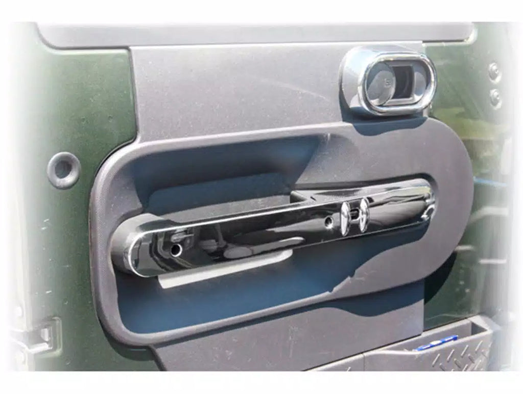 Rugged Ridge Chrome Front Door Handle Trim for Jeep Wrangler 2007-2010-Clearance