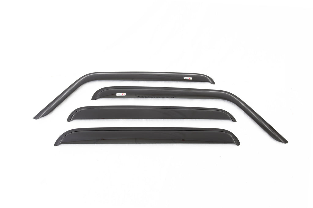 Rugged Ridge Front & Rear Rain Deflectors in Smoke for 05-10 Jeep Grand Cherokee WK-Clearance