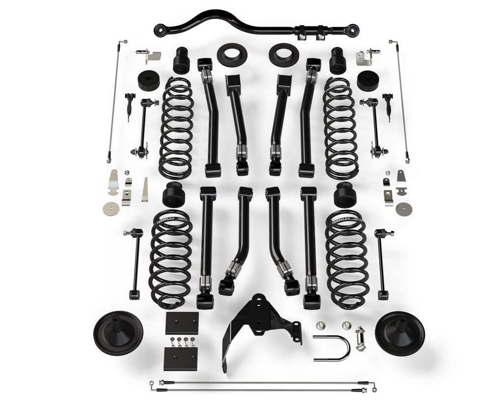 07-18 Wrangler JK 4 Door 4 Inch Suspension System w/ 8 Alpine Short Control Arms No Shocks TeraFlex