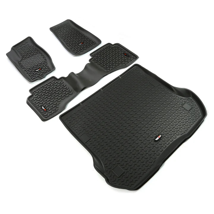 Floor Liners, Kit, Black by Rugged Ridge ('05-'10 Jeep Grand Cherokee WK)-Clearance