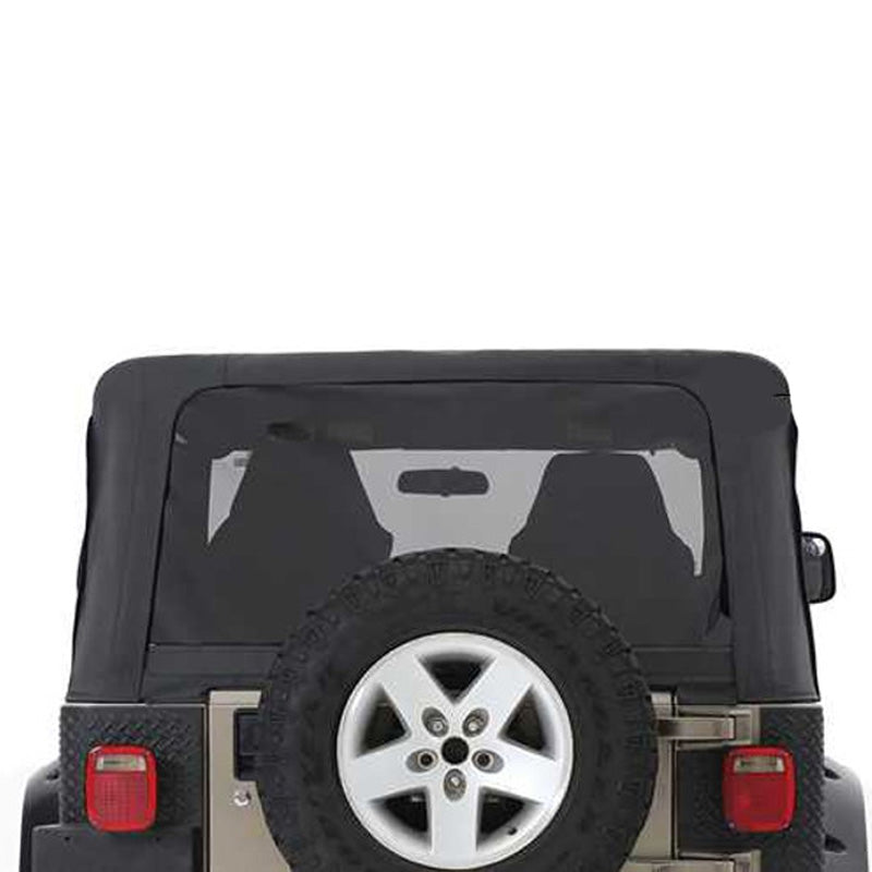 Jeep TJ Replacement Soft Top With Tinted Windows Upper Doors For 97-06 Wrangler TJ Black Diamond King 4WD