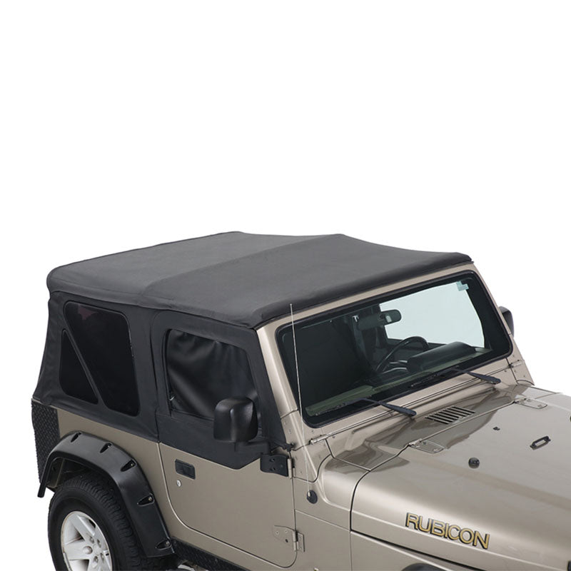 Jeep TJ Replacement Soft Top With Upper Doors For 97-06 Wrangler TJ Black Diamond King 4WD