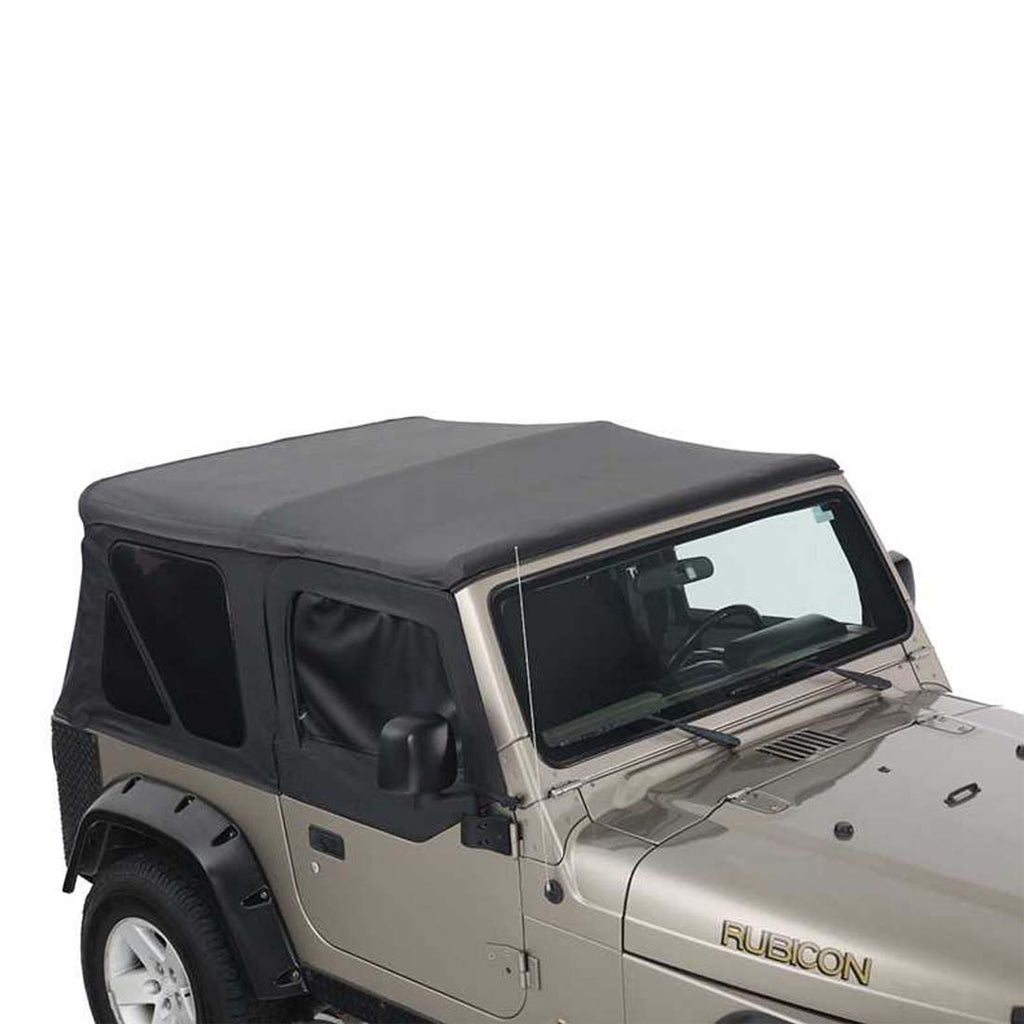 Jeep TJ Replacement Soft Top With Upper Doors For 97-06 Wrangler TJ Black Diamond King 4WD