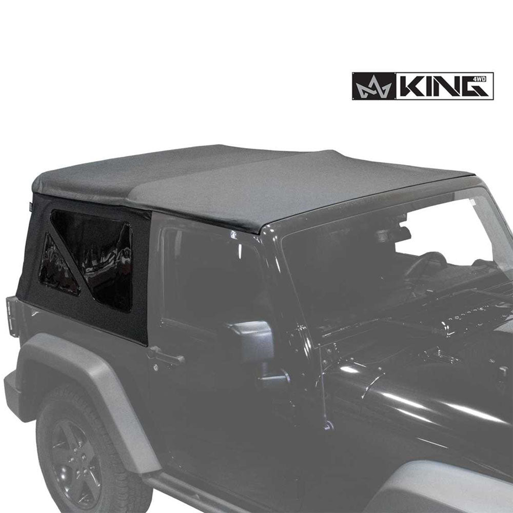 Jeep JK Replacement Soft Top Tinted Windows For 10-18 Wrangler JK 2 Door Black Diamond King 4WD