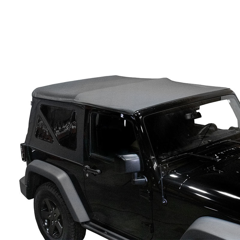 Jeep JK Replacement Soft Top Tinted Windows For 10-18 Wrangler JK 2 Door Black Diamond King 4WD