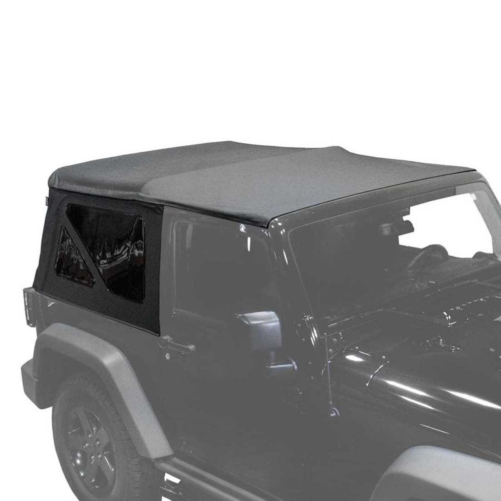 Jeep JK Replacement Soft Top Tinted Windows For 10-18 Wrangler JK 2 Door Black Diamond King 4WD