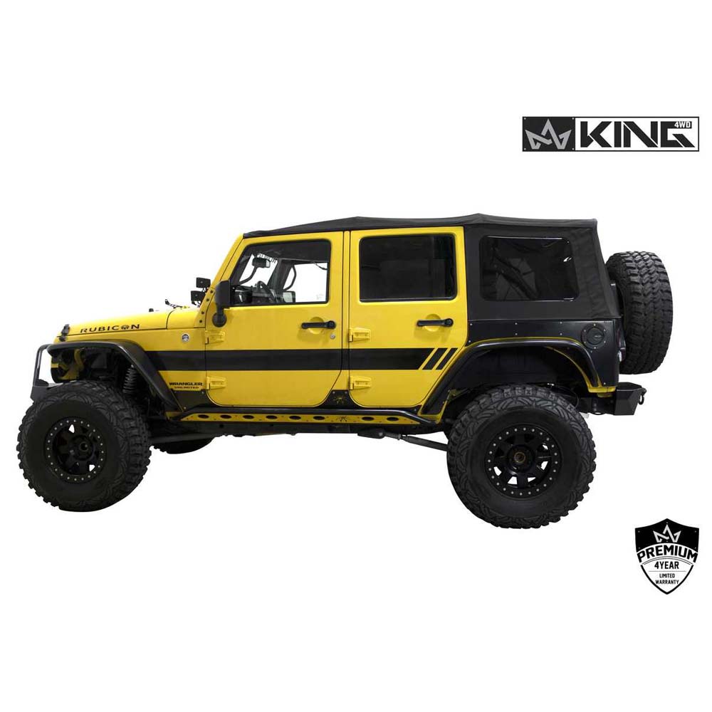 Jeep JK Replacement Soft Top Tinted Windows For 10-18 Wrangler JK 4 Door Black Diamond King 4WD