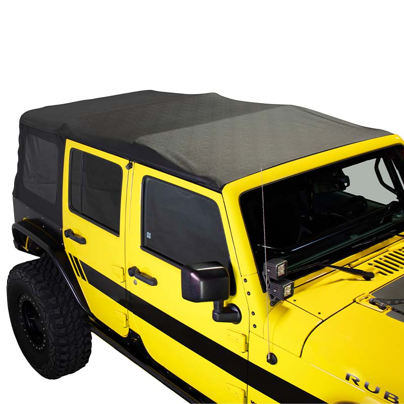 Jeep JK Replacement Soft Top Tinted Windows For 10-18 Wrangler JK 4 Door Black Diamond King 4WD