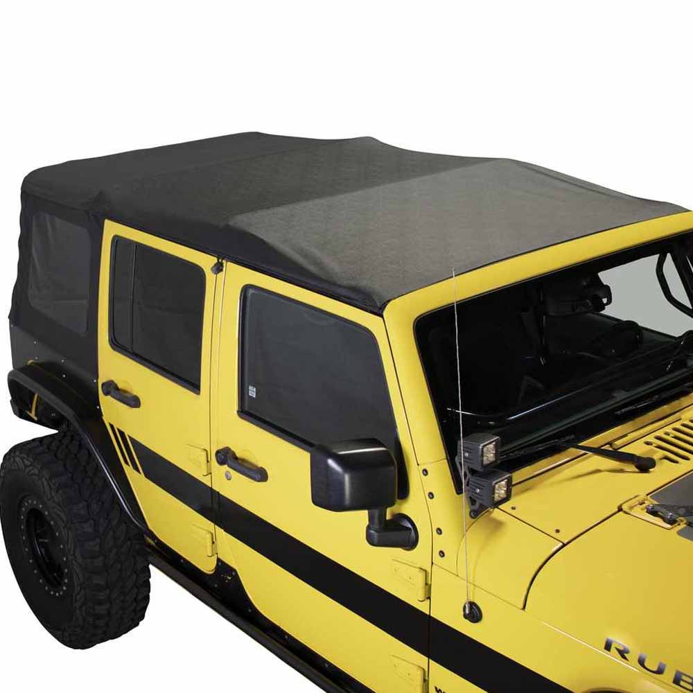 Jeep JK Replacement Soft Top Tinted Windows For 10-18 Wrangler JK 4 Door Black Diamond King 4WD