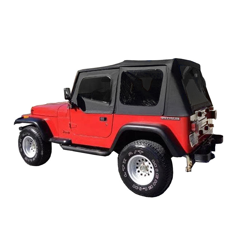 Jeep YJ Replacement Soft Top Tinted Windows For 87-95 Wrangler YJ Black Diamond King 4WD