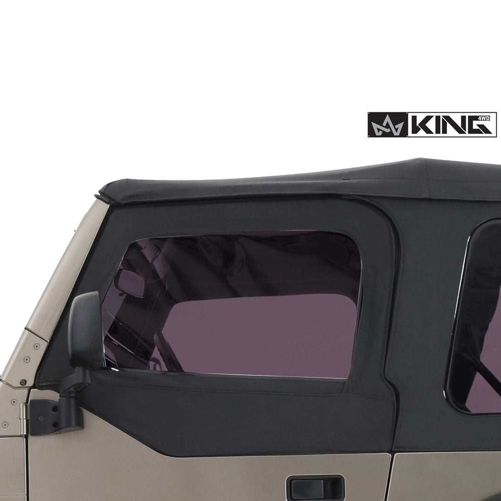 Jeep TJ Half Door Uppers Replacement Soft Upper Doors Tinted For 97-06 Wrangler TJ Black Pair King 4WD