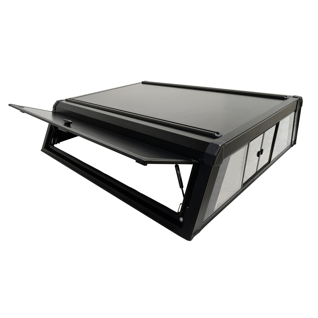 EXP Truck Cap with Sliding Front Glass Matte Black