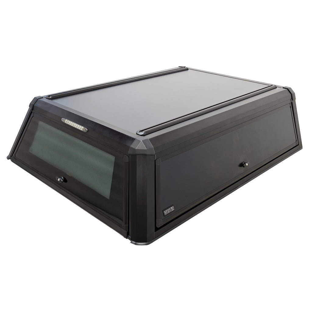 EXP Truck Cap with Solid Front Glass Matte Black
