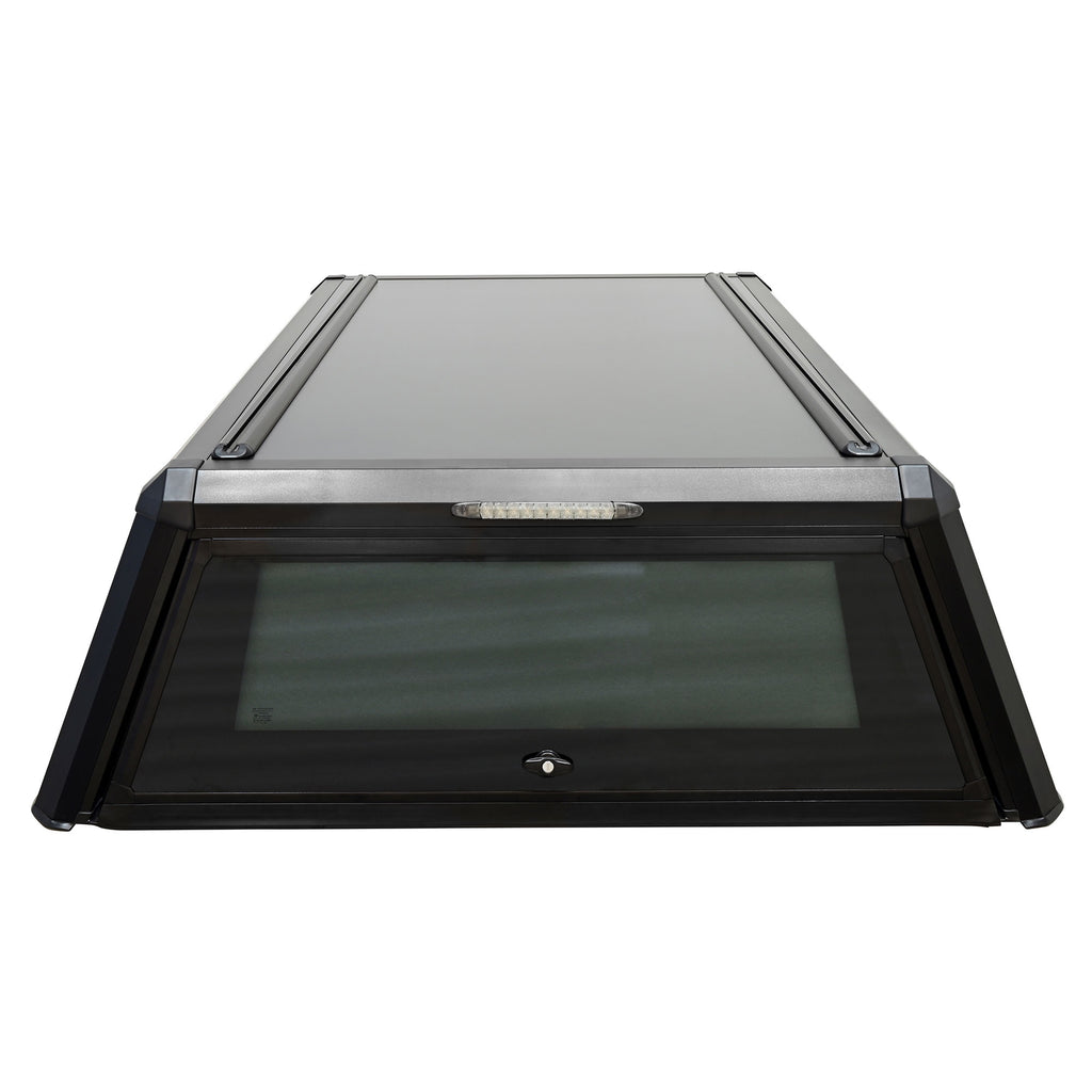 EXP Truck Cap with Solid Front Glass Matte Black