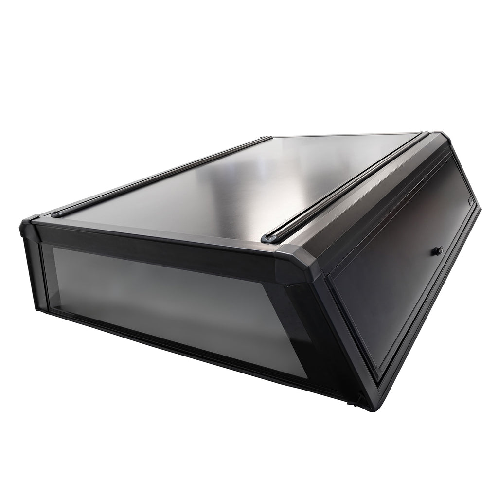 EXP Truck Cap with Solid Front Glass Matte Black