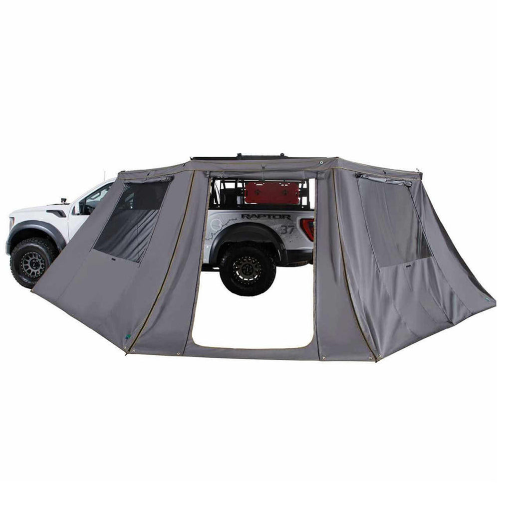 HD Nomadic 180 - LTE Awning Wall, Universal, Grey Body, Green Trim W/Storage Bag Overland Vehicle Systems