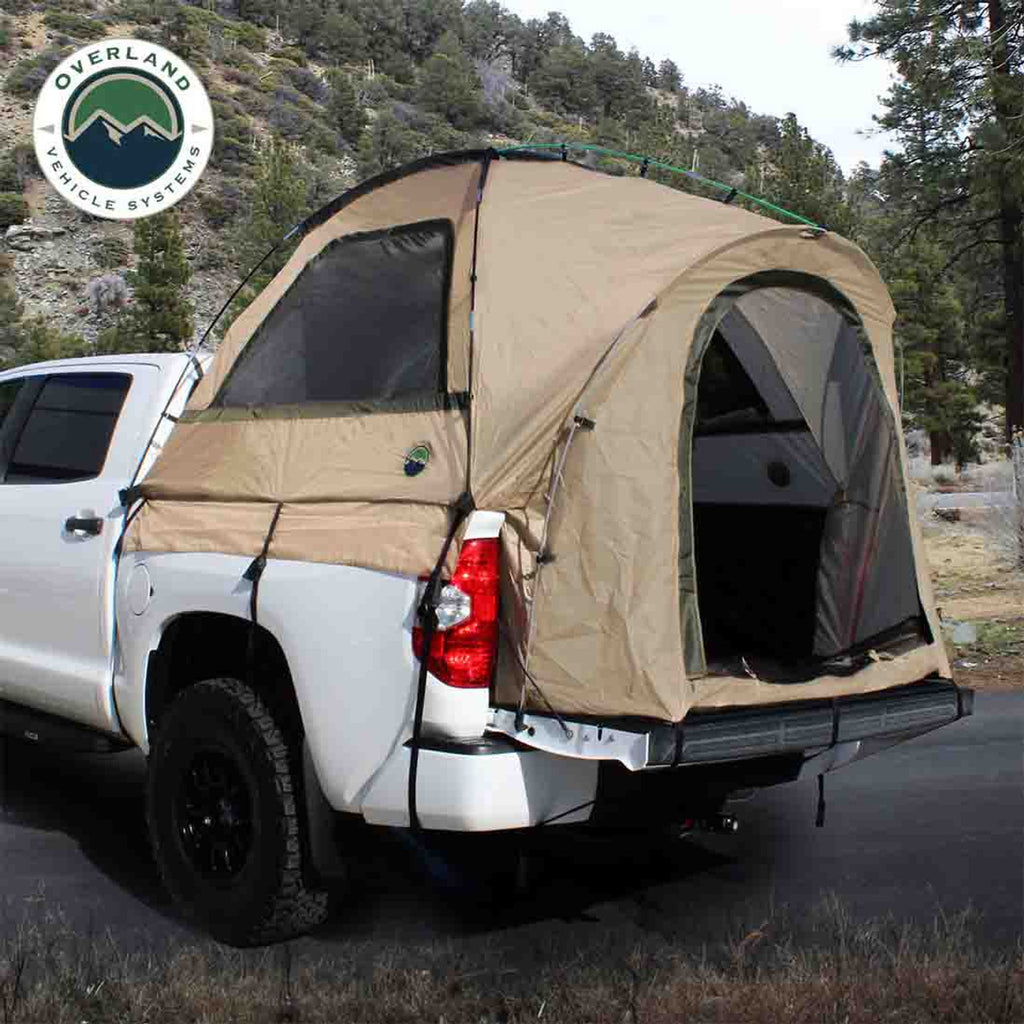 LD TACT - Bed Tent Mid Size 5.0-5.2 Foot, Tan Body and Green Rainfly Overland Vehicle Systems