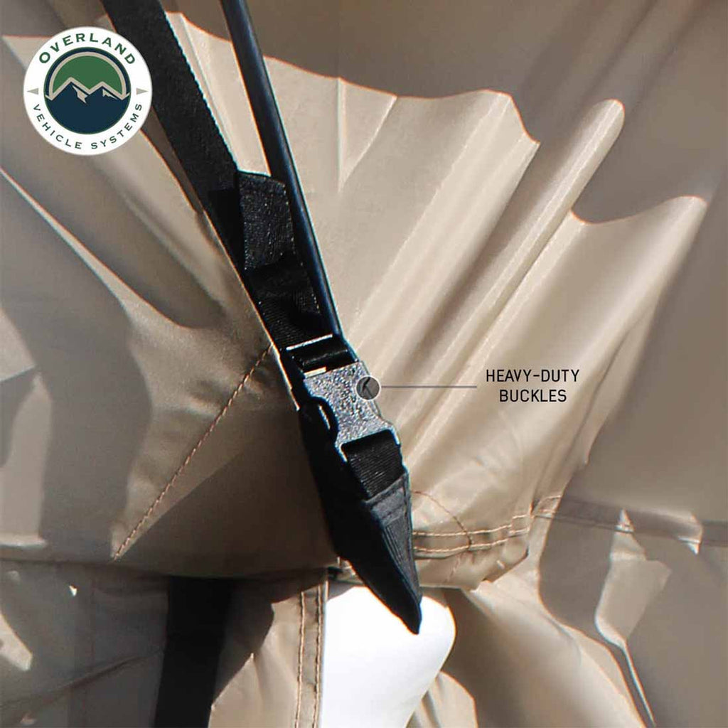 LD TACT - Bed Tent Mid Size 5.0-5.2 Foot, Tan Body and Green Rainfly Overland Vehicle Systems