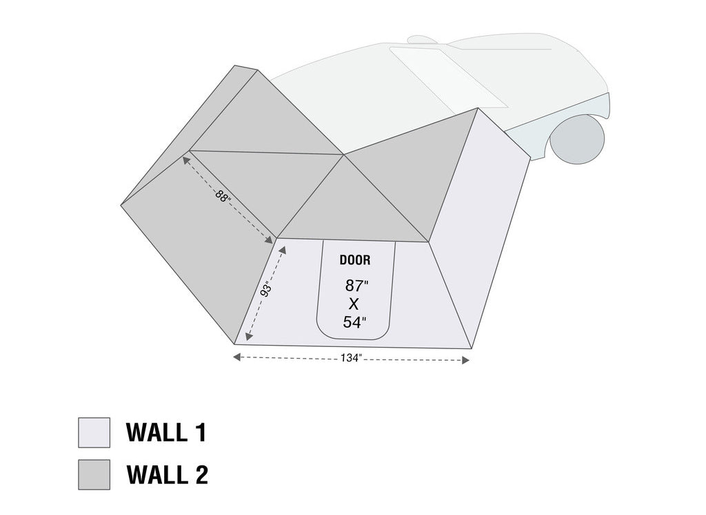 Shop Overland Vehicle Systems Freestanding 270LT Awnings W/ Walls Passenger Overland Vehicle Systems