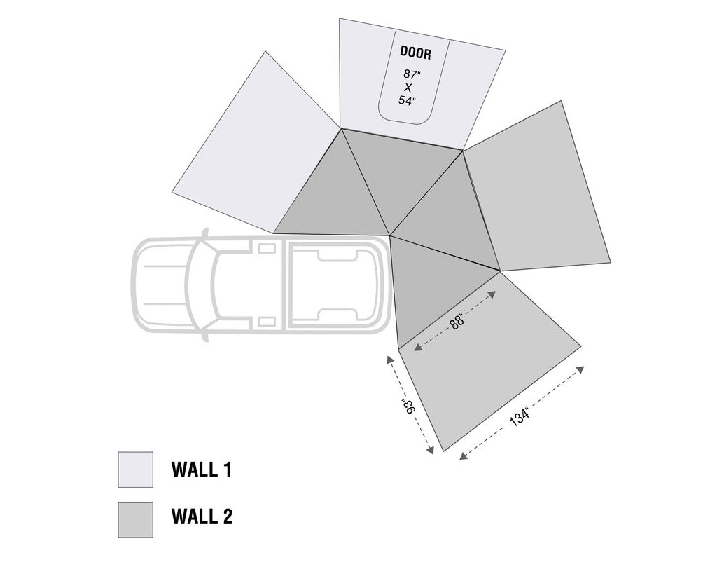 Shop Overland Vehicle Systems Freestanding 270LT Awnings W/ Walls Passenger Overland Vehicle Systems