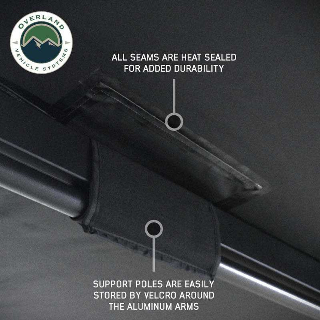 XD Nomadic 270 - Awning W/Lights and Black Out , Driver Side, Black Body, Black Trim and Black Travel Cover Overland Vehicle Systems