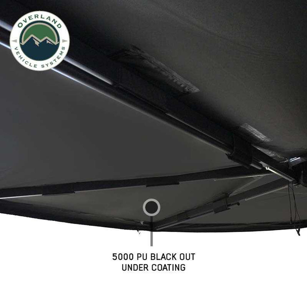 XD Nomadic 270 - Awning W/Lights and Black Out , Passenger Side, Black Body, Black Trim and Black Travel Cover Overland Vehicle Systems