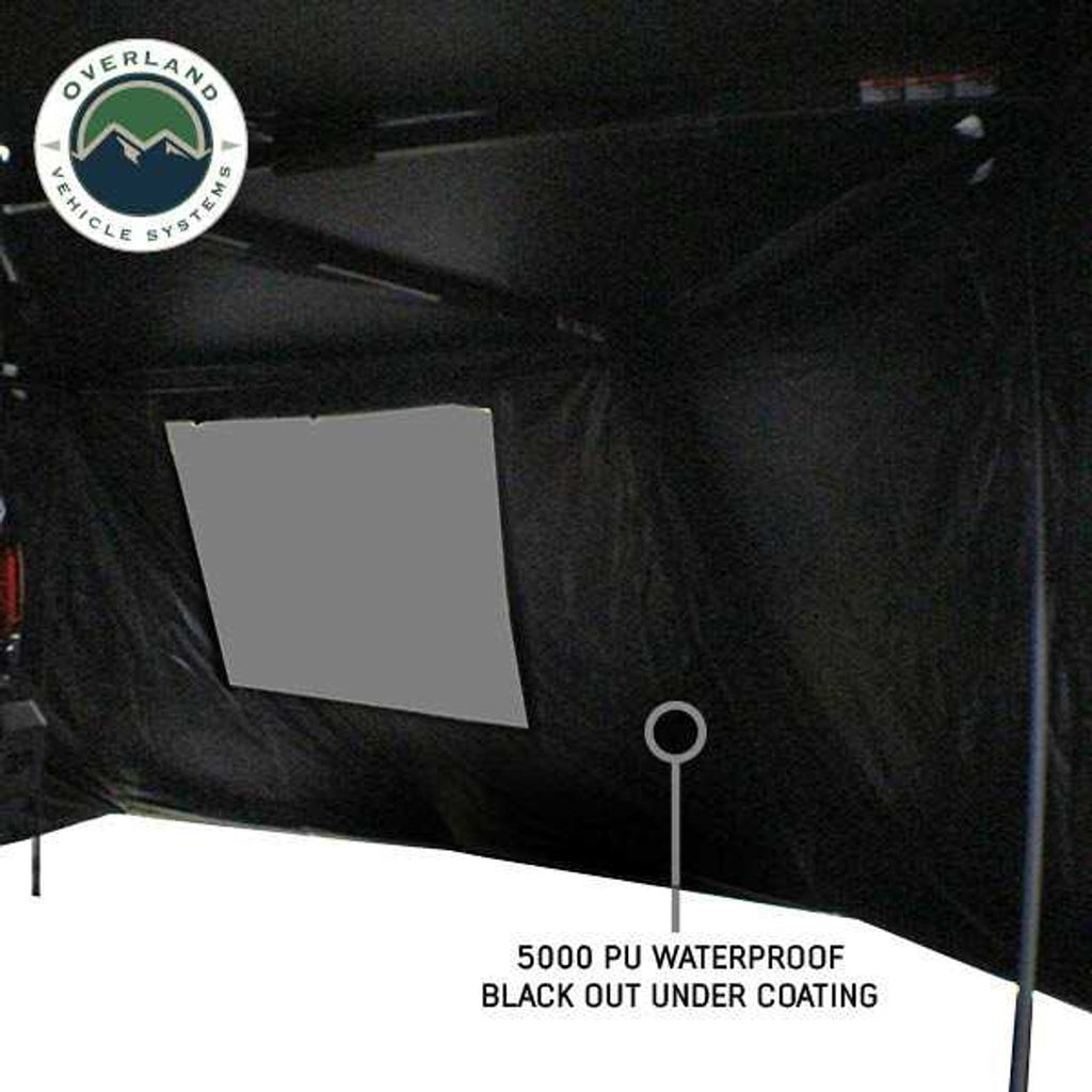 XD Nomadic 270 - Awning Wall 1 W/Black Out, Passenger Side, Black Body, Black Trim W/Storage Bag Overland Vehicle Systems
