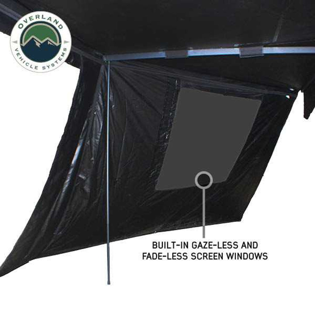 XD Nomadic 270 - Awning Wall 2 W/Black Out, Driver Side, Black Body, Black Trim W/Storage Bag Overland Vehicle Systems