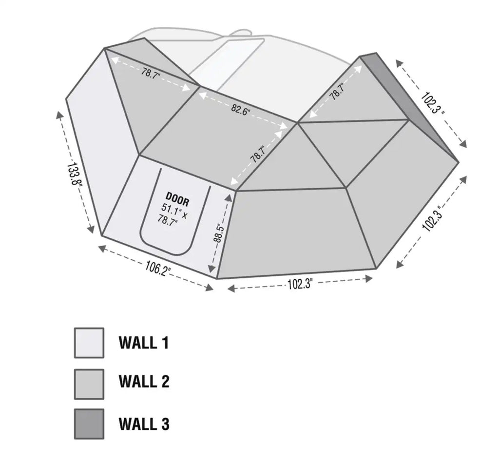 XD Nomadic 270 - Awning Wall 3 W/Black Out, Driver Side, Black Body, Black Trim W/Storage Bag Overland Vehicle Systems