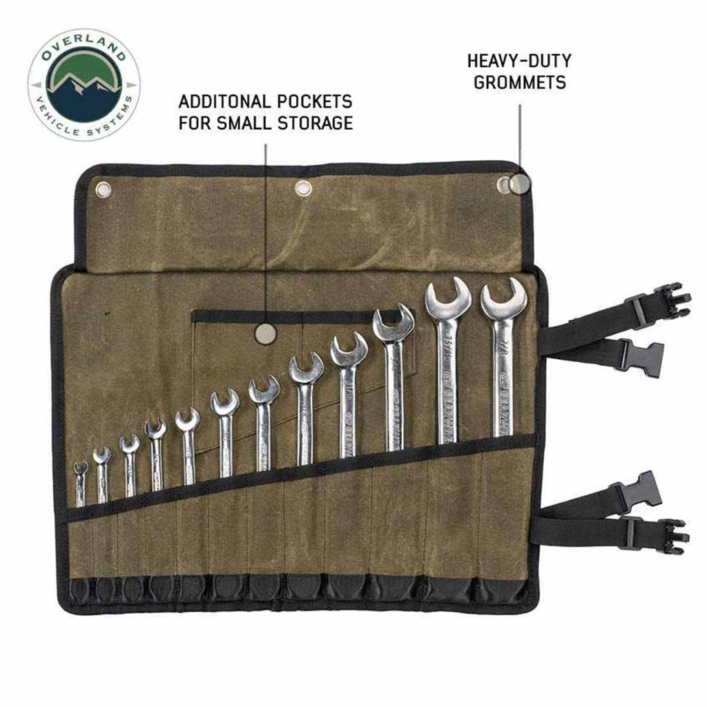 Small Wrench Tool Roll (12 Slot) Number 16 Waxed Canvas Overland Vehicle Systems