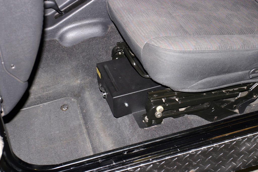 Front Driver Side Underseat Drawer - 03-06 Wrangjer TJ w/ Flip Seat Black Tuffy Security Products