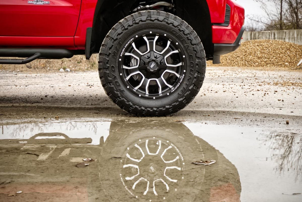 Rough Country 93 Series Wheel | One-Piece | Machined Black | 20x9 | 6x5.5/6x135 | 0mm