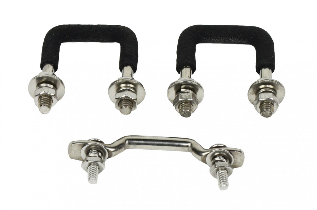 Jeep CJ Windshield Tie Down Kit 55-86 CJ Polished Silver Kentrol
