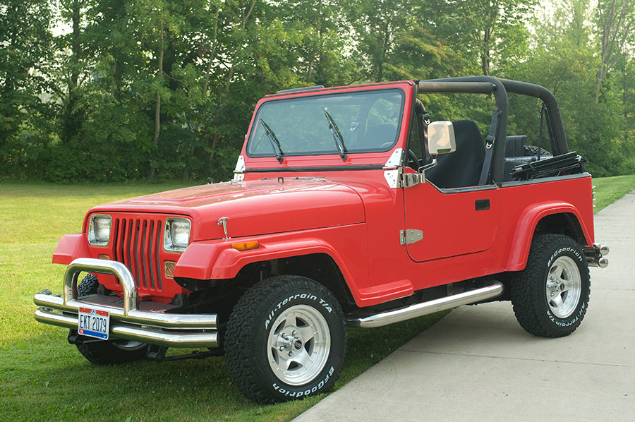 Jeep YJ Windshield Tie Down Kit 87-95 Wrangler TJ Polished Silver Kentrol