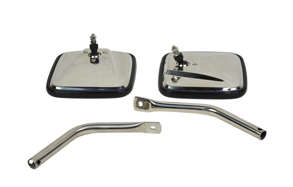 Jeep YJ Mirror Kit Pair 87-95 Wrangler TJ Polished Silver Kentrol