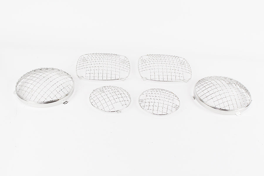 Jeep CJ Wire Mesh Guard Set 6 Pieces 76-86 CJ Polished Silver Kentrol
