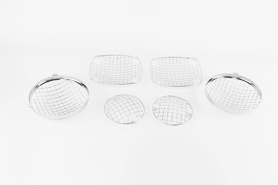 Jeep CJ Wire Mesh Guard Set 6 Pieces 76-86 CJ Polished Silver Kentrol