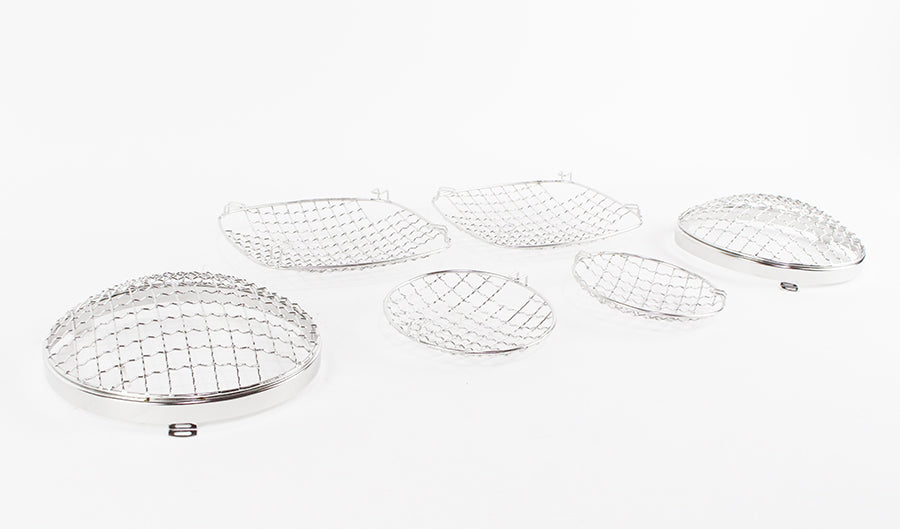 Jeep CJ Wire Mesh Guard Set 6 Pieces 76-86 CJ Polished Silver Kentrol