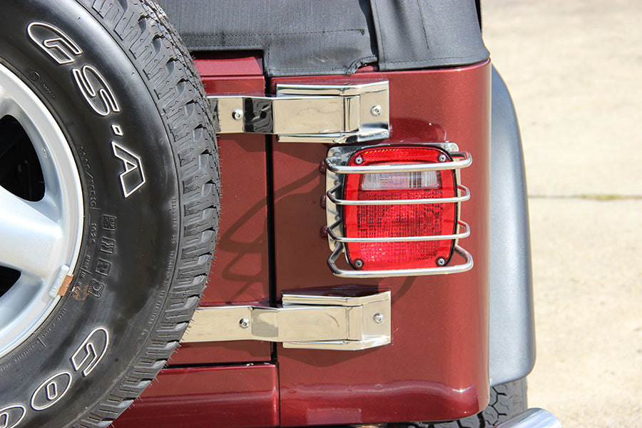 Jeep TJ Tailgate Hinge Pair 97-04 Wrangler TJ Polished Silver Kentrol