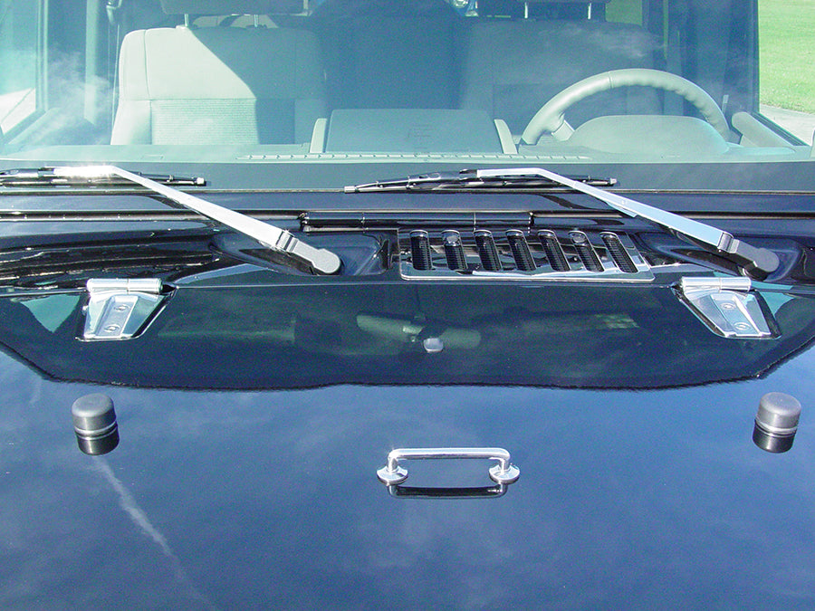 Jeep TJ/JK Windshield Tie Down Kit 97-18 Wrangler TJ/JK Polished Silver Kentrol