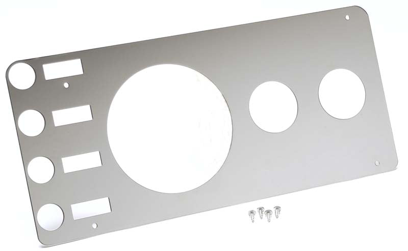 Jeep CJ Gauge Cover Without Radio Opening 76-86 CJ Polished Silver Kentrol