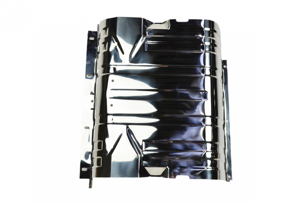 Jeep CJ/YJ Gas Tank Skid Plate with strap 76-90 CJ and Wrangler YJ Polished Silver Kentrol