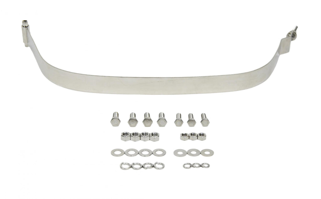 Jeep CJ/YJ Gas Tank Skid Plate with strap 76-90 CJ and Wrangler YJ Polished Silver Kentrol