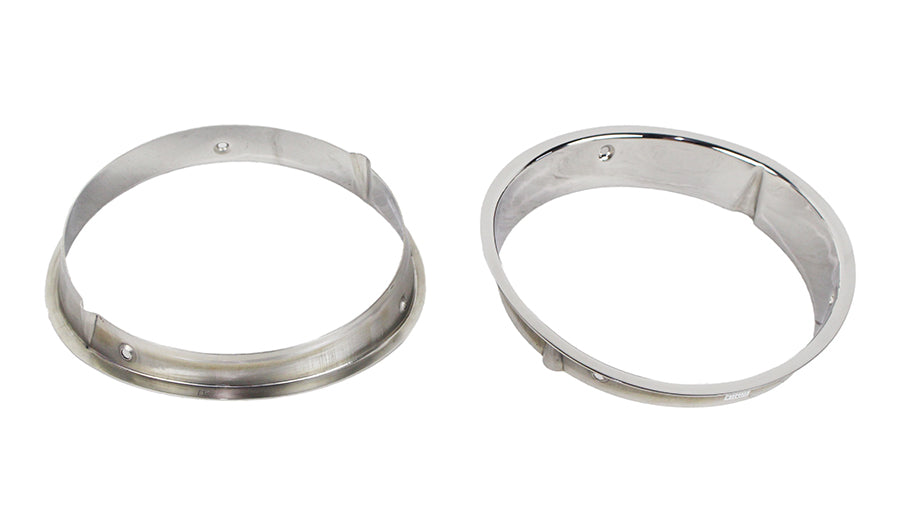 Jeep TJ Headlight Bezels Pair 97-06 Wrangler TJ Polished Silver Kentrol
