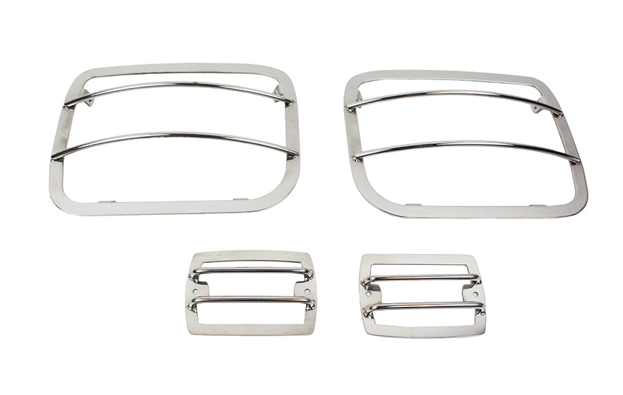 Jeep YJ Light Guard Set 4 Pieces 87-95 Wrangler TJ Polished Silver Kentrol
